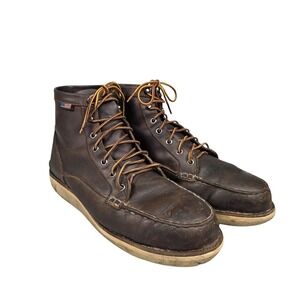 Danner Boots Mens Size 12 Brown Leather Bull Run Moc 6 Steel Toe Work Safety